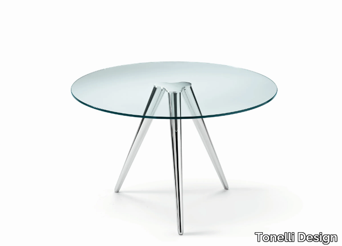 UNITY - Round glass table _ Tonelli Design