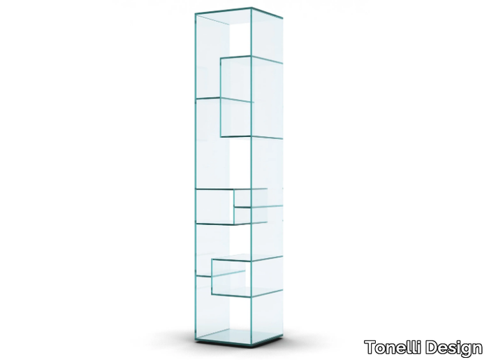 LIBER B - Open freestanding double-sided crystal bookcase _ Tonelli Design