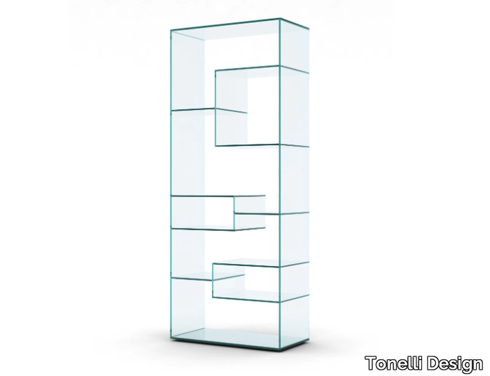 LIBER A - Open freestanding double-sided crystal bookcase _ Tonelli Design