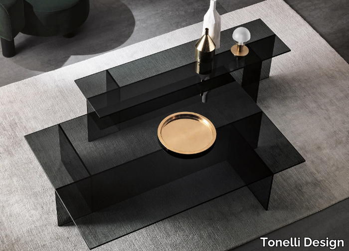 SESTANTE - Rectangular glass coffee table _ Tonelli Design