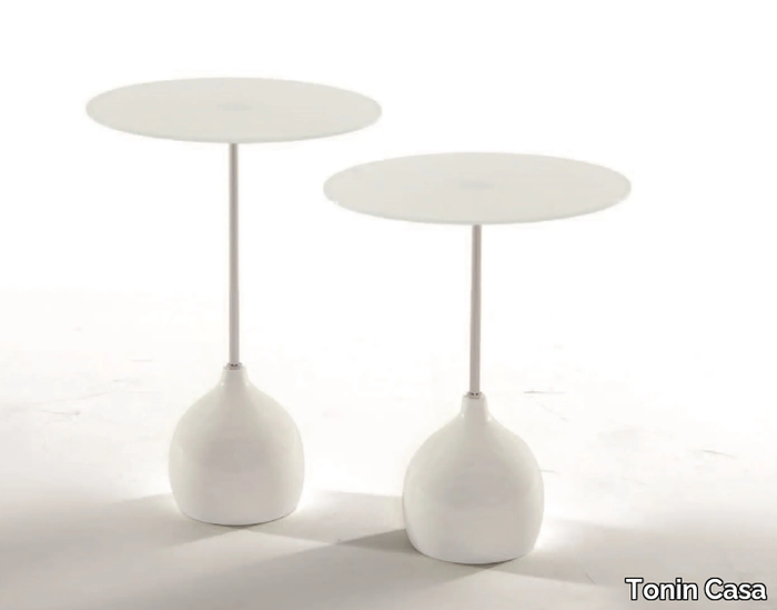 ADACHI - Round glass high side table _ Tonin Casa