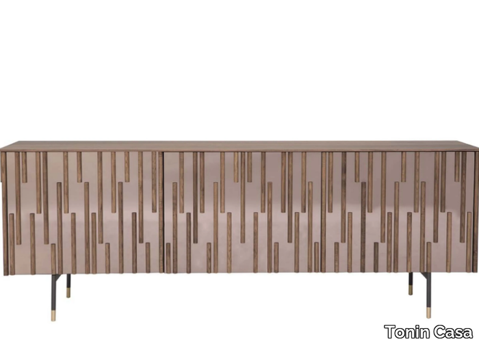 DROPS - Wood and glass sideboard with doors _ Tonin Casa