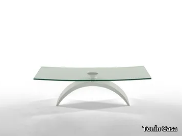 TUDOR - Low rectangular glass coffee table _ Tonin Casa