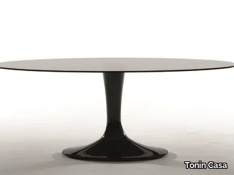 IMPERIAL - Oval tempered glass table _ Tonin Casa