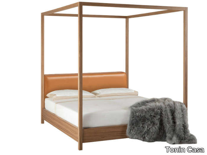 HAVANA - Canopy bed with upholstered headboard _ Tonin Casa