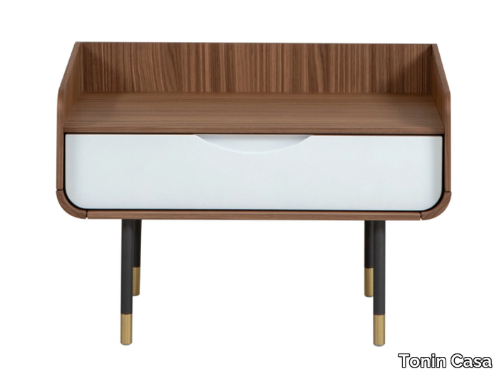 OPERA - Rectangular walnut bedside table with drawers _ Tonin Casa