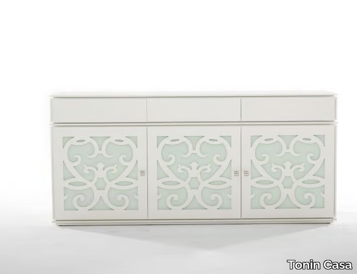 PARIS - Wood and glass sideboard with doors _ Tonin Casa