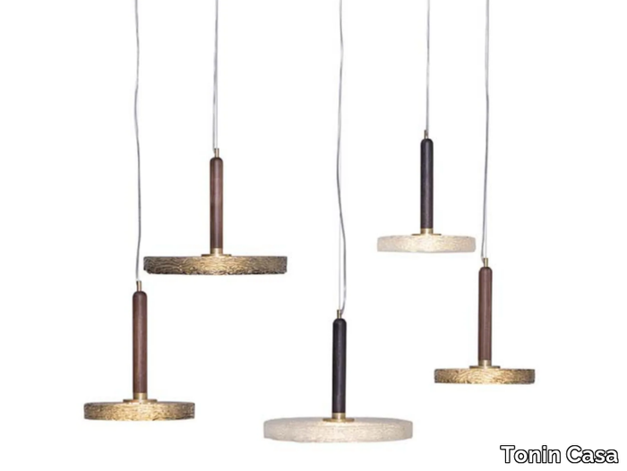 MACRABÈ - Wood and glass pendant lamp _ Tonin Casa