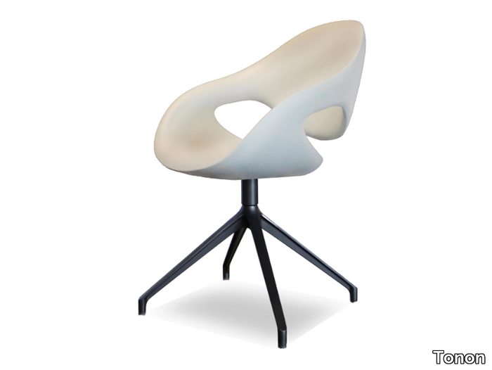 Moon - Integral polyurethane foam chair with conical metal base _ Tonon