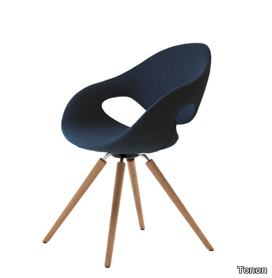 MOON UPHOLSTERED - Upholstered fabric chair with armrests _ Tonon