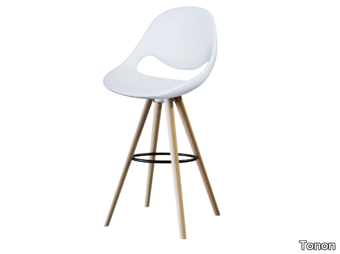 LITTLE MOON SOFT TOUCH - High polyurethane stool with footrest _ Tonon