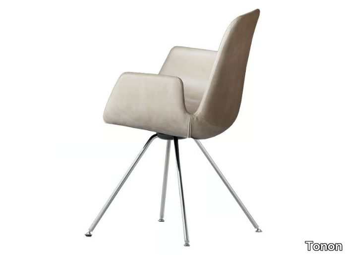 STEP UPHOLSTERED - Upholstered chair with armrests _ Tonon