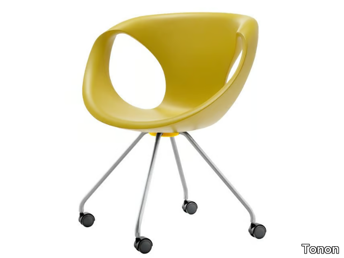 UP CHAIR - Polyurethane chair with castors _ Tonon