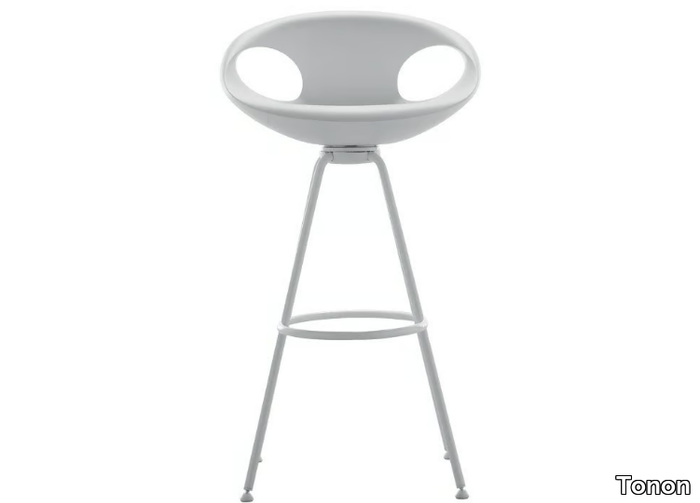 UP - High polyurethane stool with back with footrest _ Tonon