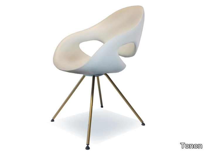 Moon - Integral polyurethane foam chair with metal base _ Tonon