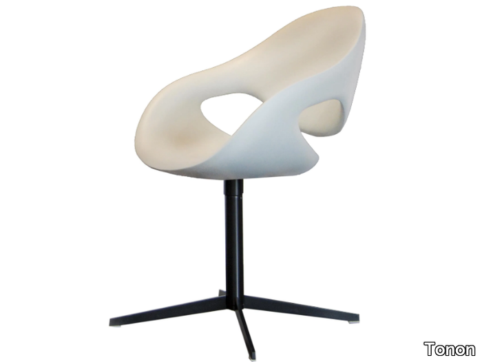 MOON - Integral polyurethane foam chair with swivel metal base _ Tonon