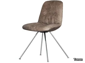 STEP SOFT UPHOLSTERED - Upholstered leather or fabric chair with metal legs _ Tonon