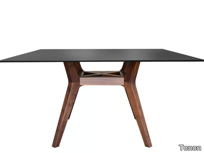 LIBRA - Square wood and glass dining table _ Tonon