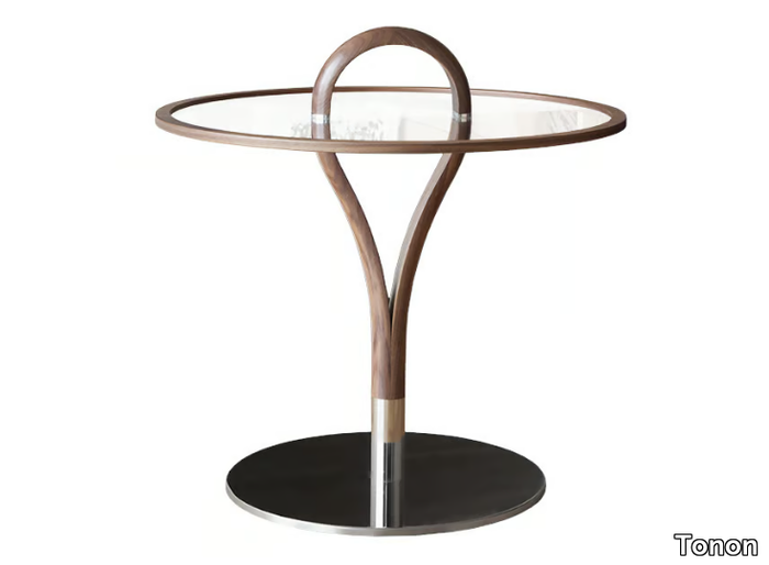 UP - Round wood and glass coffee table _ Tonon