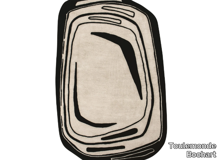 FRAGMENT - Patterned handmade oval rug _ Toulemonde Bochart