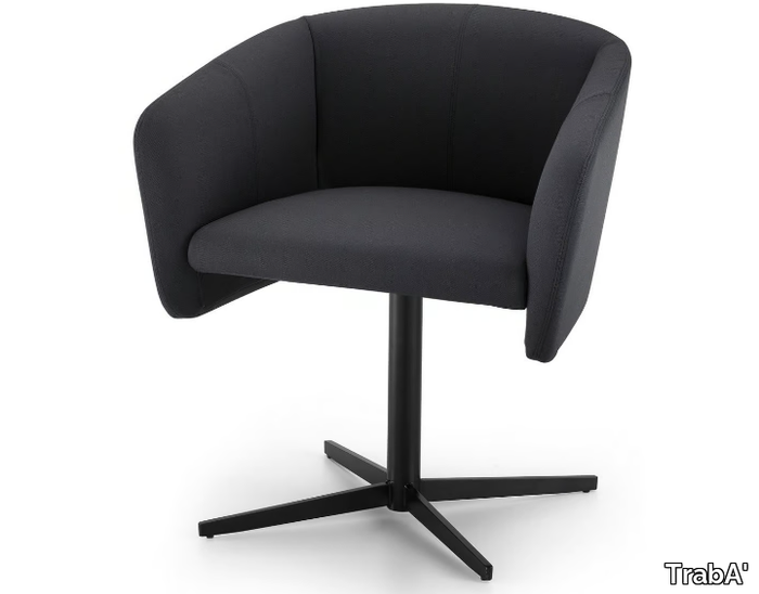 BALÙ CROSS - Swivel with 4-spoke base chair with armrests _ TrabA'