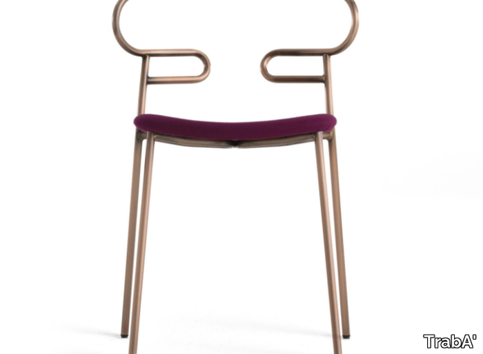 GENOA - Metal chair open back with integrated cushion _ TrabA'