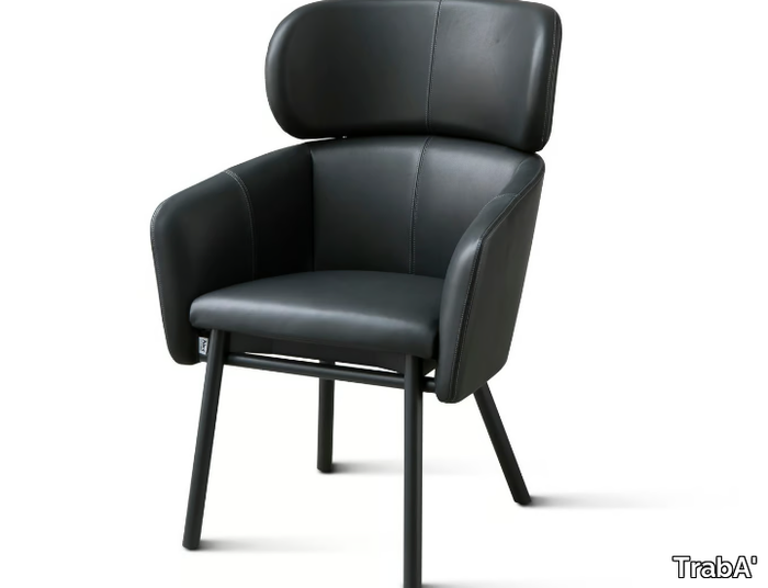 BALÙ XL - Leather armchair with armrests _ TrabA'