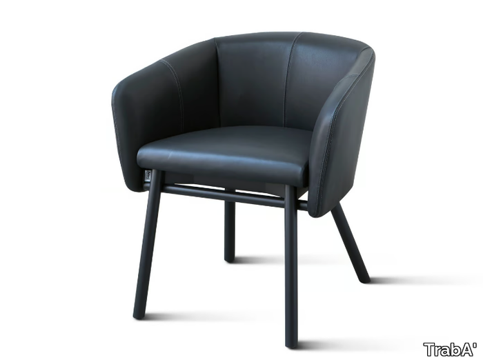 BALÙ - Leather chair with armrests _ TrabA'