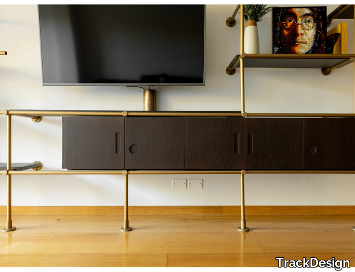 LIGNE - Wooden TV cabinet with doors _ TrackDesign