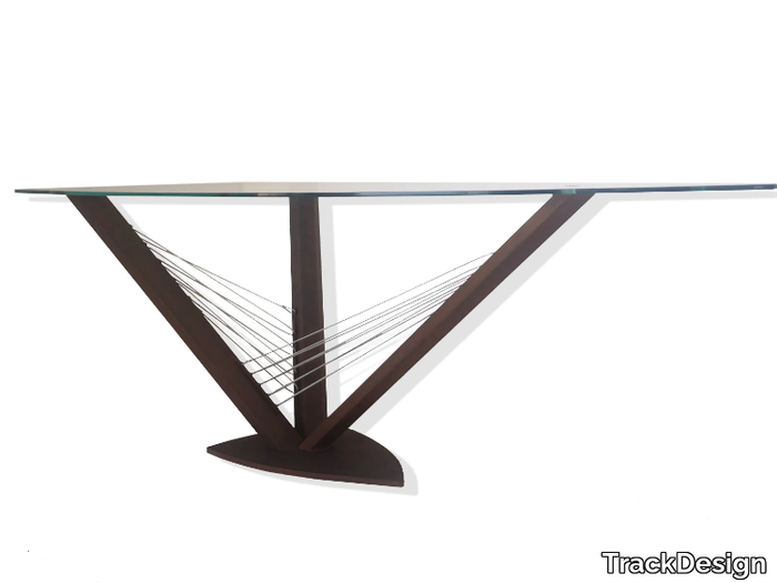 SAIL - Glass and steel writing desk _ TrackDesign