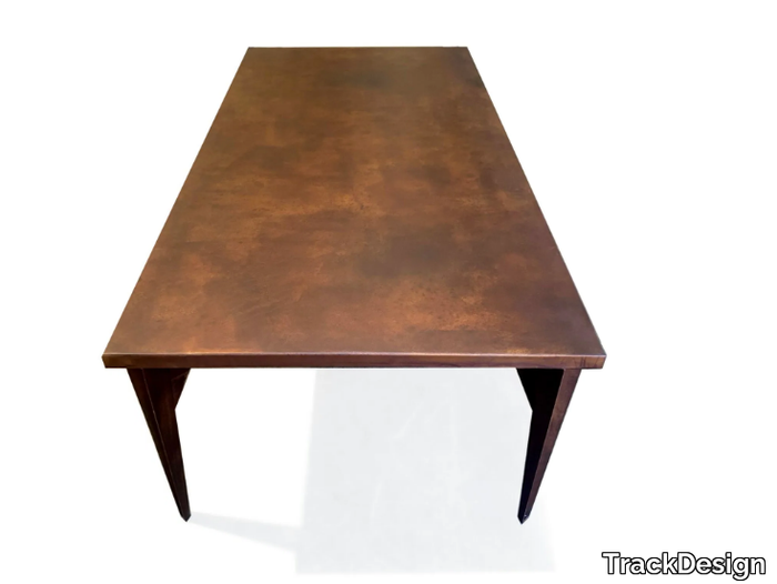 TREE X - Rectangular Corten™ table _ TrackDesign