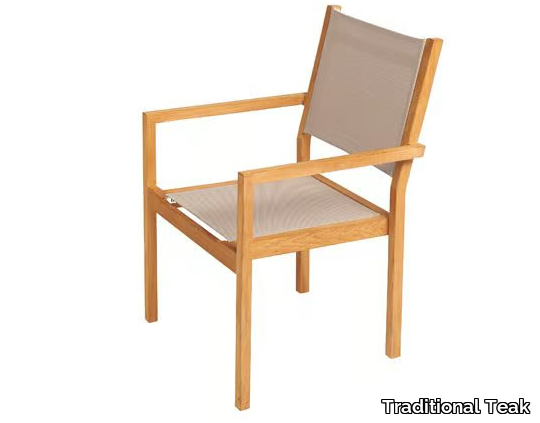 KATE - Stackable teak garden chair _ Traditional Teak