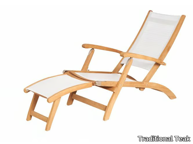 KATE - Teak deck chair with footrest _ Traditional Teak