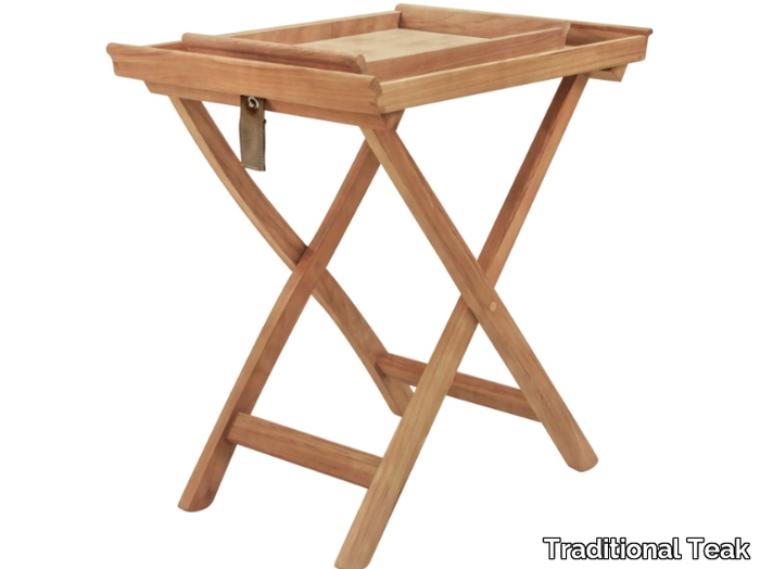 SERVING TRAY - Teak garden side table with tray _ Traditional Teak