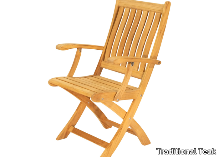 VICTORIA - Folding teak garden chair with armrests _ Traditional Teak