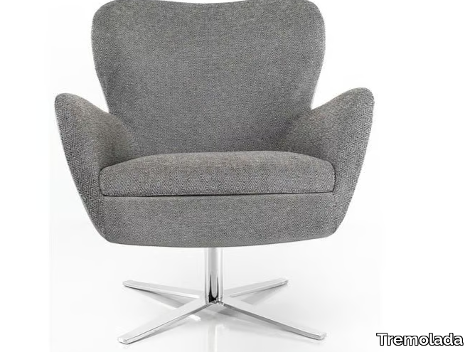 BRITNEY - Swivel armchair with armrests with 4-spoke base _ Tremolada