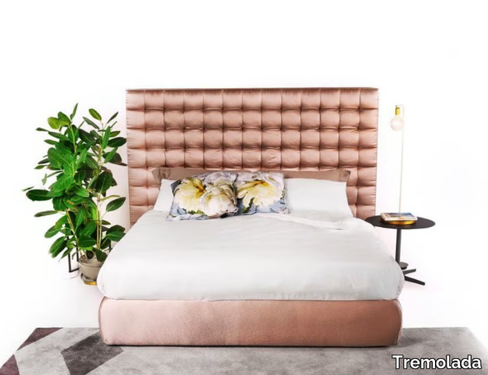 KURT - Fabric double bed with tufted headboard _ Tremolada