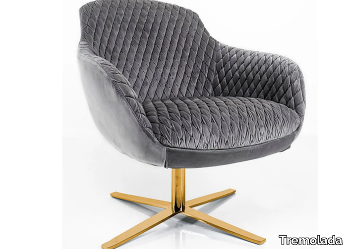 MILEY - Swivel armchair with armrests with 4-spoke base _ Tremolada