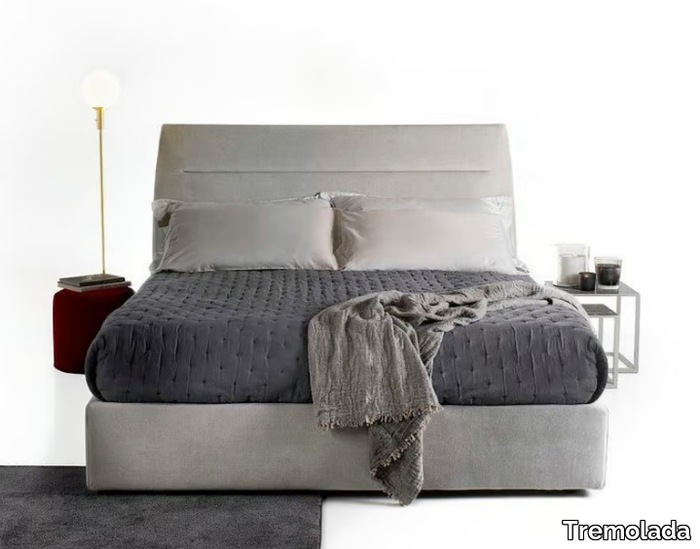 STEVEN - Fabric bed with upholstered headboard _ Tremolada