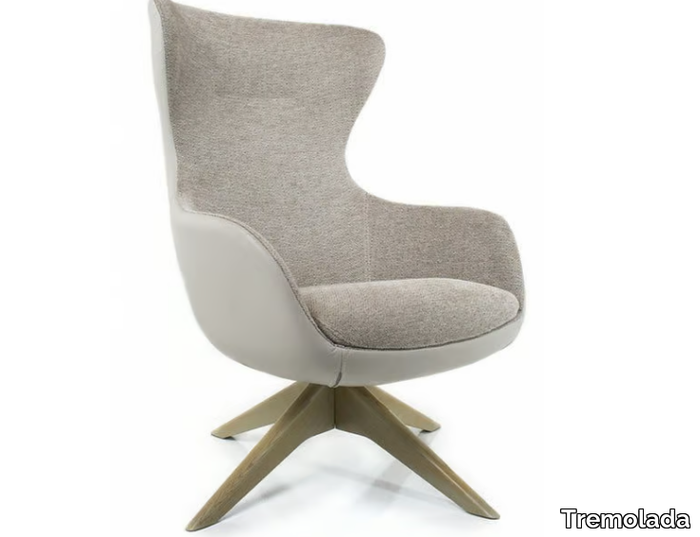 TAYLOR - Trestle-based bergere armchair with armrests _ Tremolada