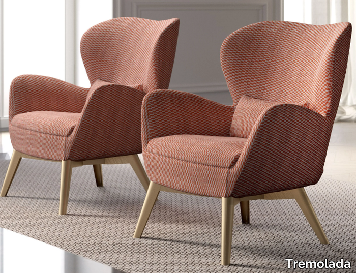 BRITNEY - Fabric armchair with armrests _ Tremolada