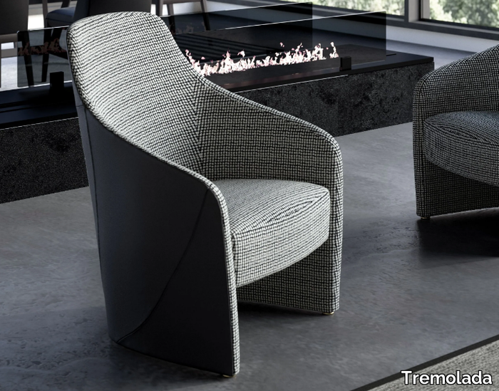 KAROL - Fabric armchair with armrests _ Tremolada