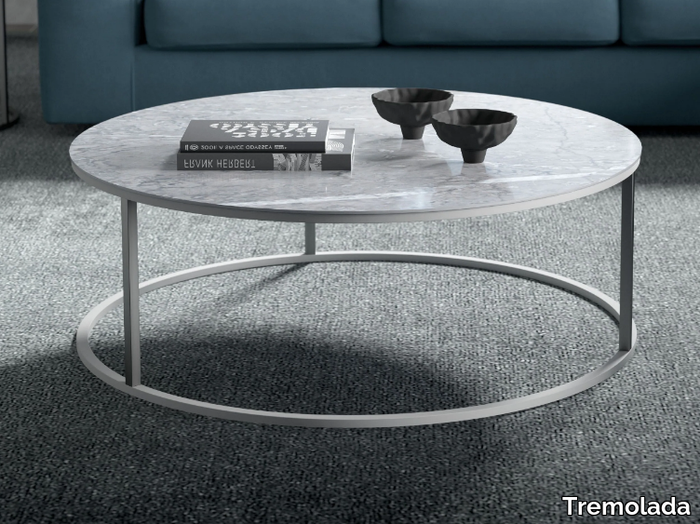 LINE - Round marble coffee table _ Tremolada