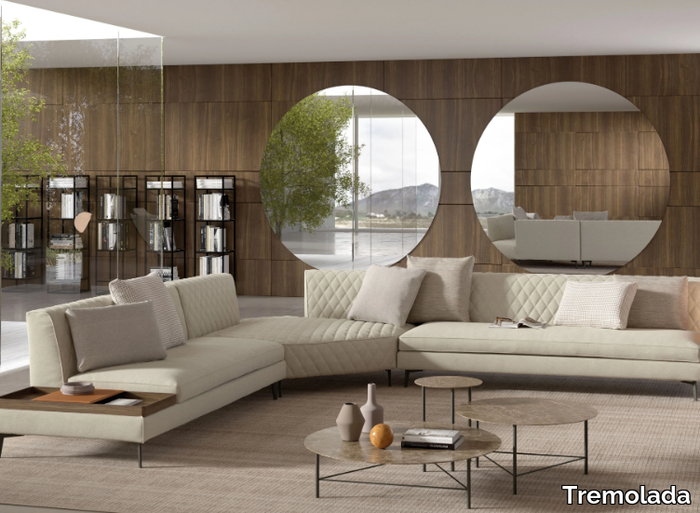 THEA - Corner sectional modular velvet sofa _ Tremolada