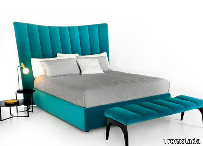 FREDDIE - Fabric double bed with upholstered headboard _ Tremolada