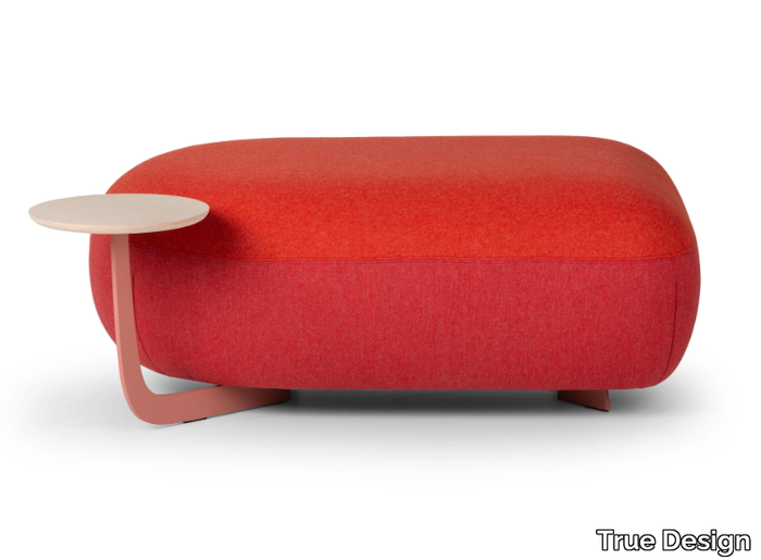 CODE - Upholstered rectangular pouf with integrated magazine rack _ True Design