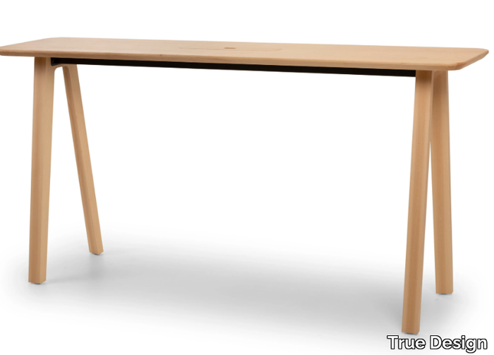 E-QUO - Rectangular wooden high table _ True Design