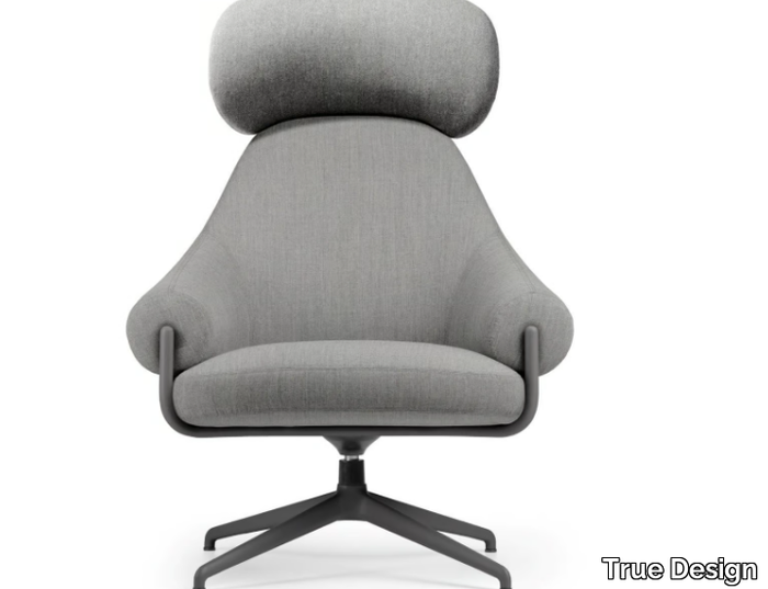 FENDER FD 8098 - Swivel armchair with headrest with 4-spoke base _ True Design