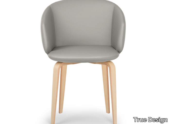 NOT MINI - Upholstered leather chair with armrests _ True Design