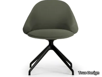 FENDER FD 4098 - Upholstered trestle-based fabric chair with armrests _ True Design